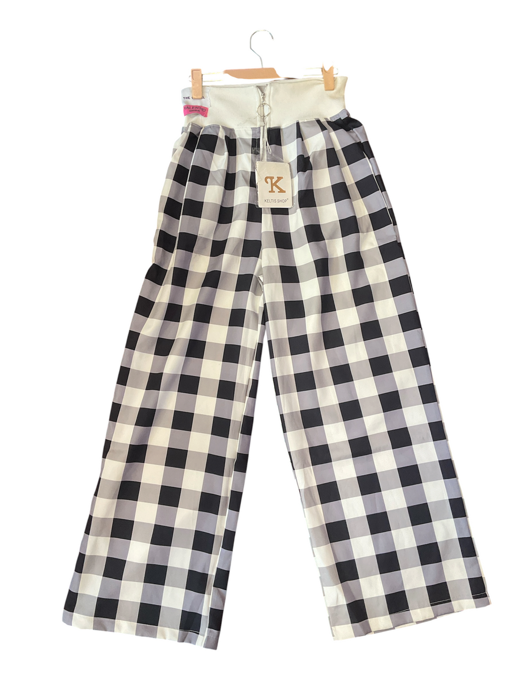 Midnight Check Wide-Leg pants