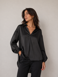 Midnight Satin Oversized Shirt