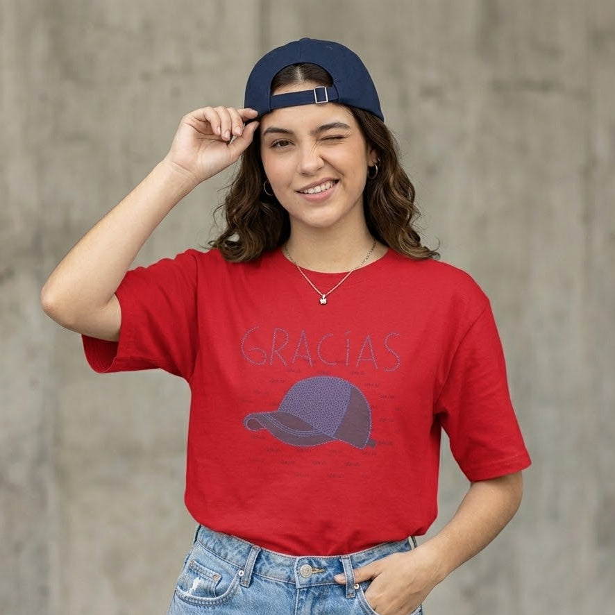 "GRACIAS" Red Graphic Tee + Cap Duo