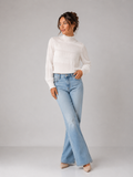 Elegant Ivory Smocked High Neck Top