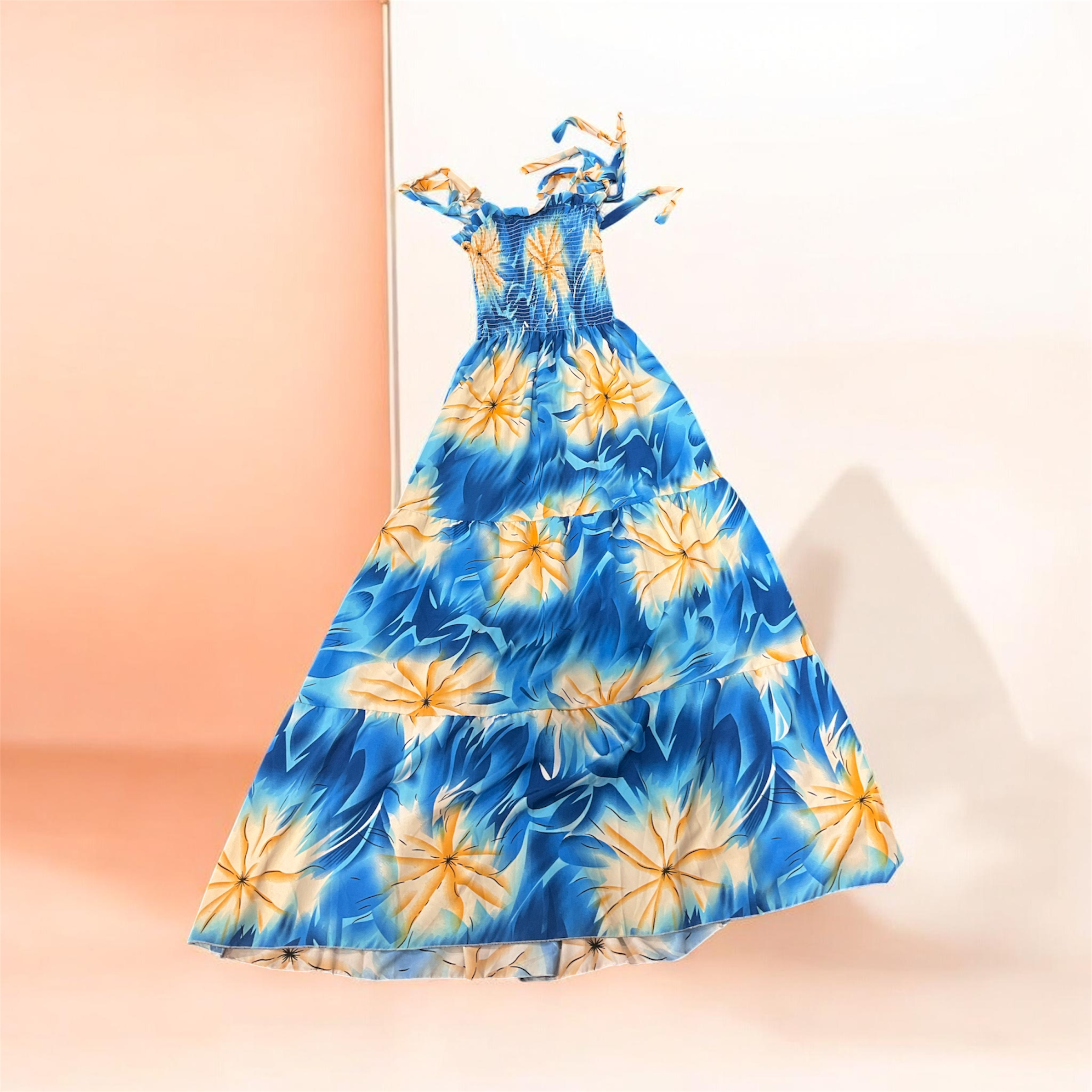 Tropical Bloom Smocked Dress (IMPORTED)