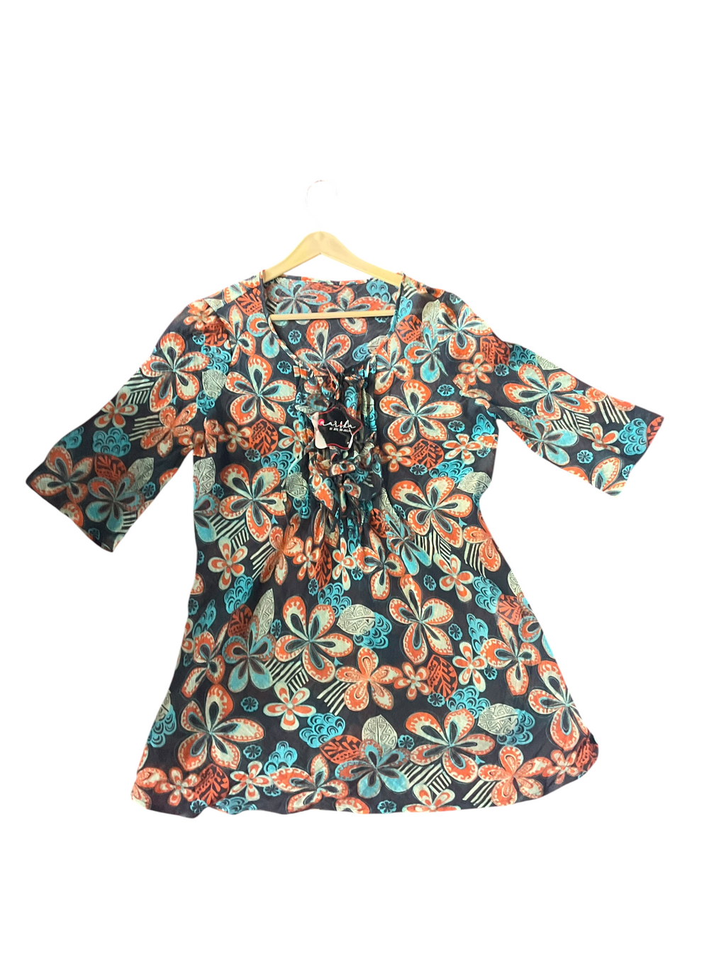 Floral Ruffle V-Neck Boho Top