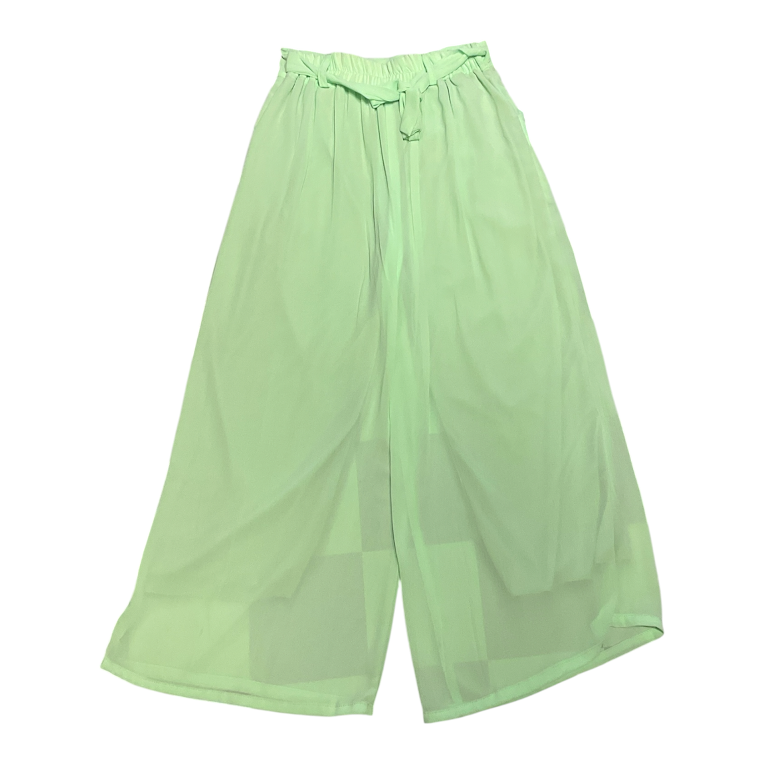 Ultra-Lightweight Mint Green Sheer Palazzo Pants (Resort Wear)