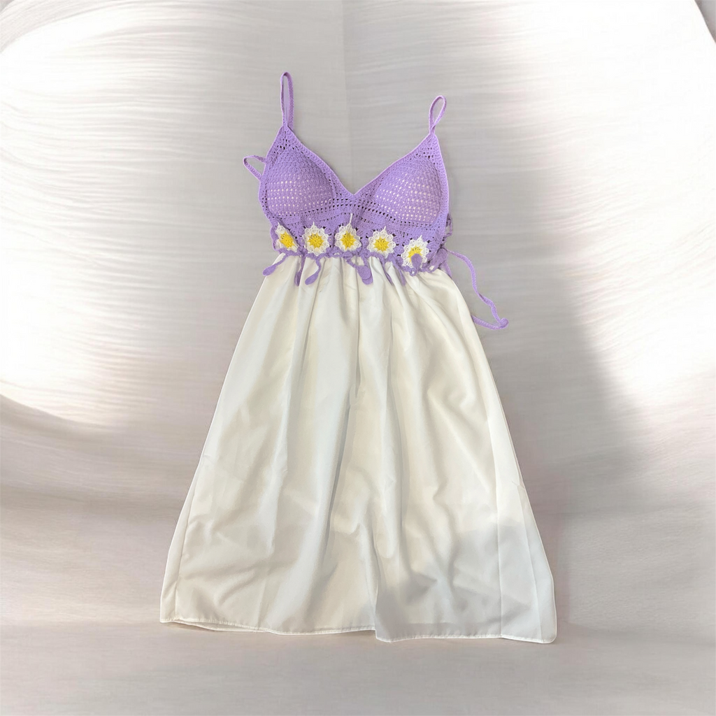 Bloom Crochet Strap Mini Dress(IMPORTED)