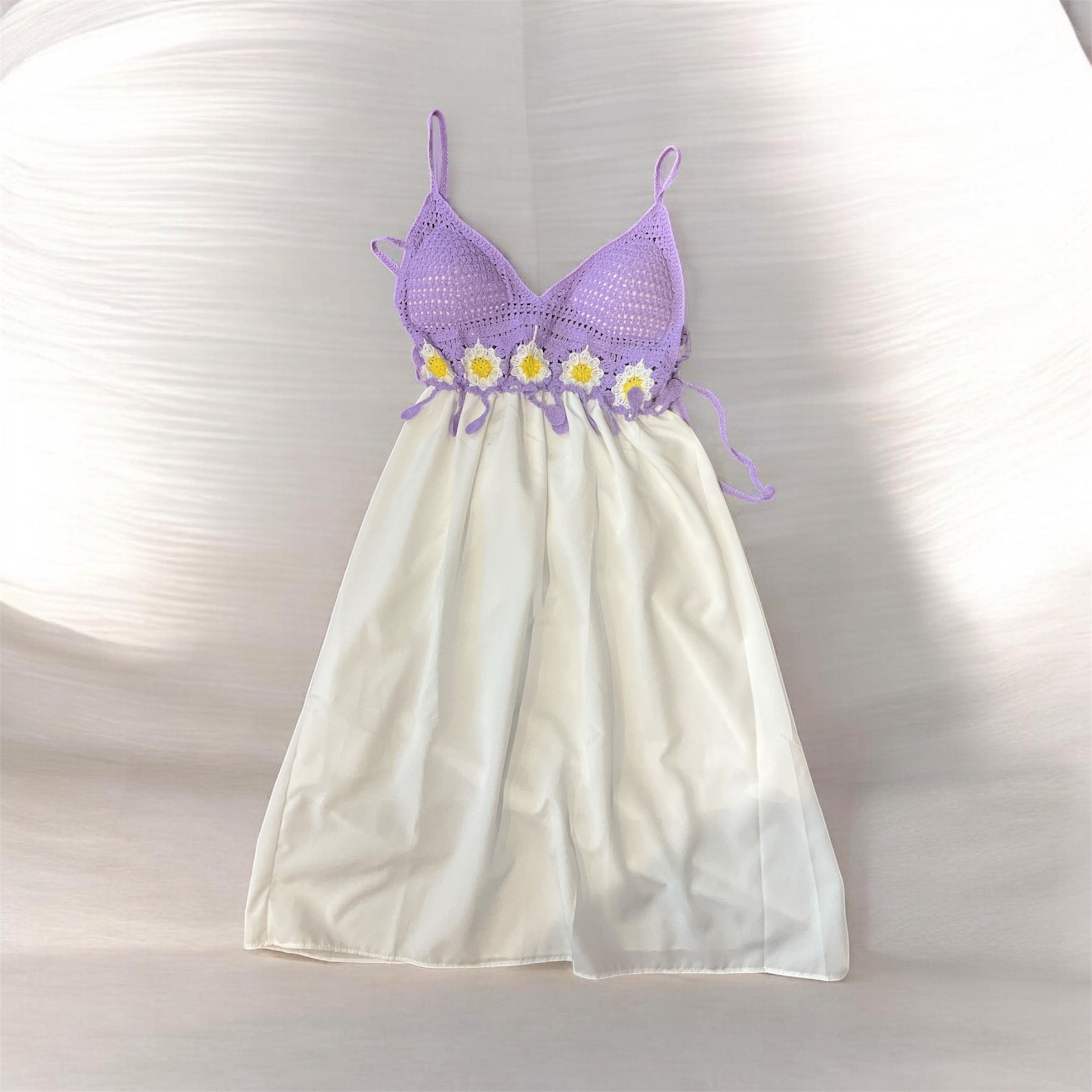 Bloom Crochet Strap Mini Dress(IMPORTED)
