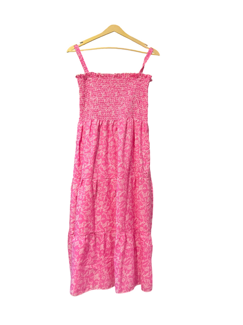 Blush Pink Smocked Summer Dress