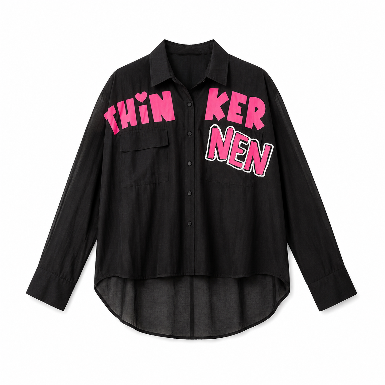 Women’s Oversized Graphic Black Shirt | Trendy Statement Casual Top