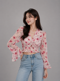 Blush Bloom Smocked Floral Crop Top
