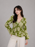 Olive Garden Floral Peplum Top