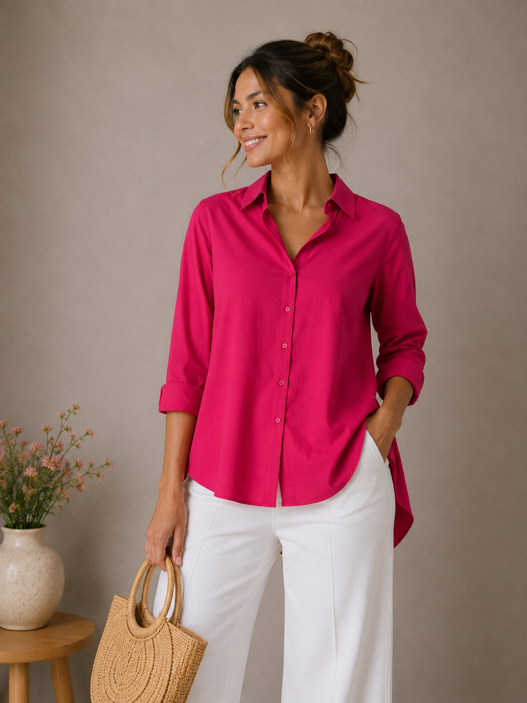 Fuchsia Luxe Relaxed Fit Shirt