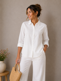 Classic Ivory Button-Down Shirt