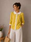Sunshine Charm Peter Pan Collar Blouse