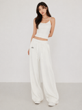 Women’s White Wide-Leg Lounge Pants | Soft Relaxed Fit Everyday Wear