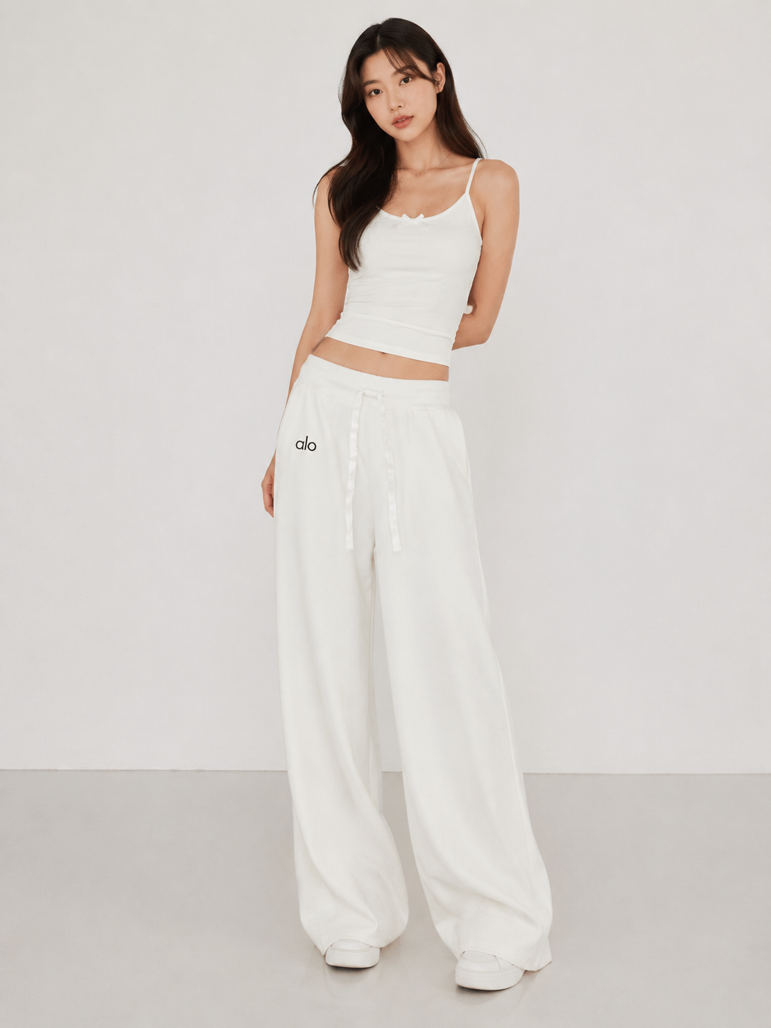 Women’s White Wide-Leg Lounge Pants | Soft Relaxed Fit Everyday Wear
