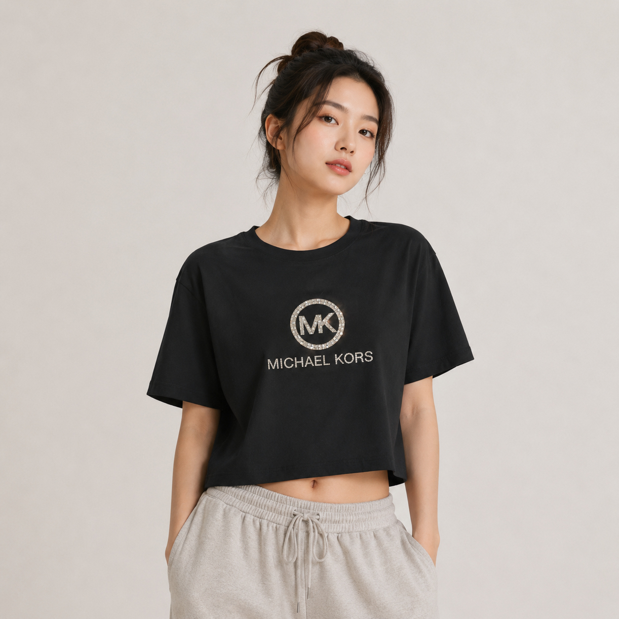 Black Premium Rhinestone Graphic T-Shirt