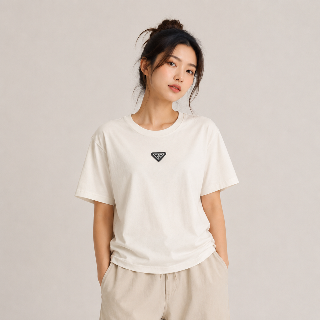 Minimal White Everyday Cropped Tee