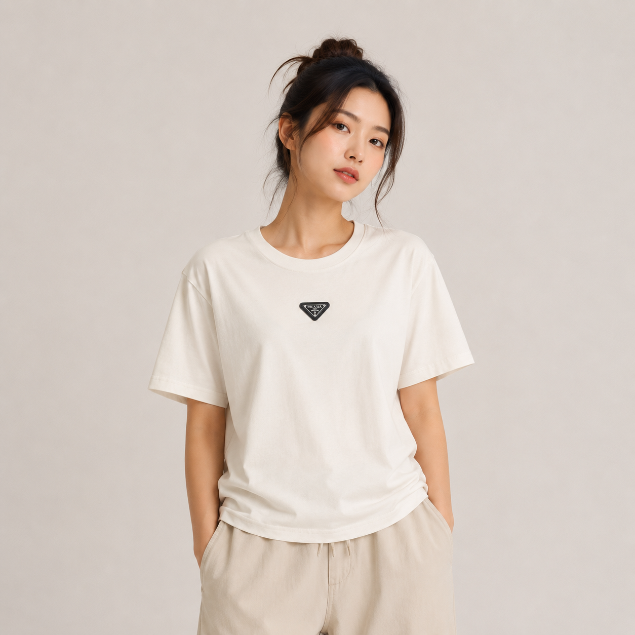 Minimal White Everyday Cropped Tee