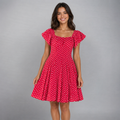 Cherry Charm Polka Dot Flare Dress (IMPORTED)