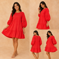 Scarlet Breeze Puff Sleeve Mini Dress