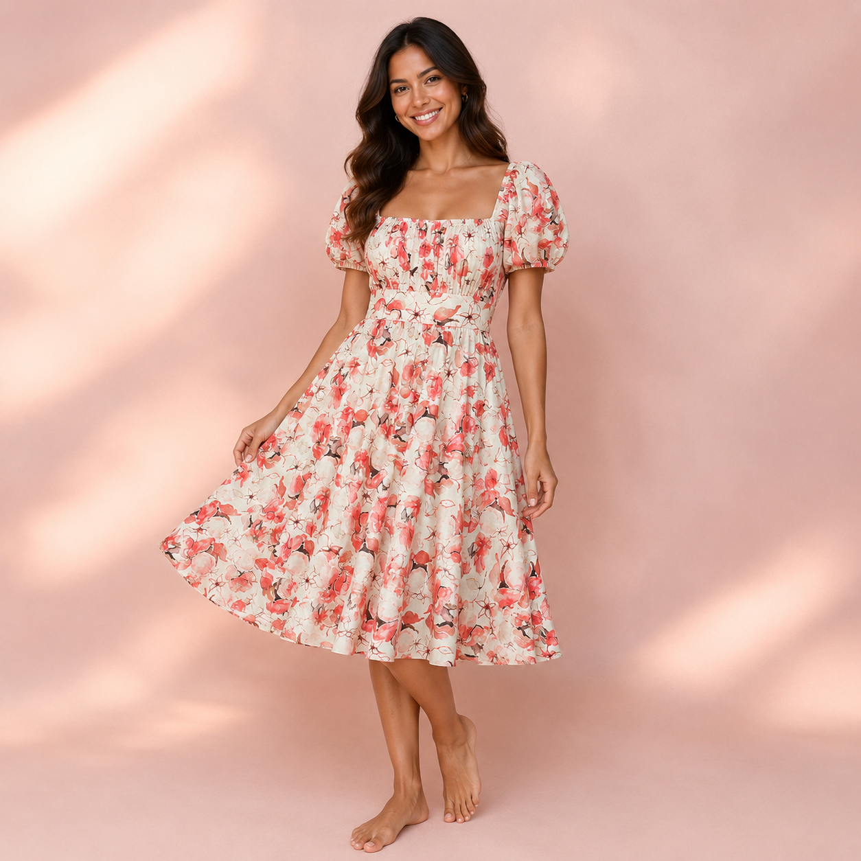 Blossom Garden Midi Dress (IMPORTED)