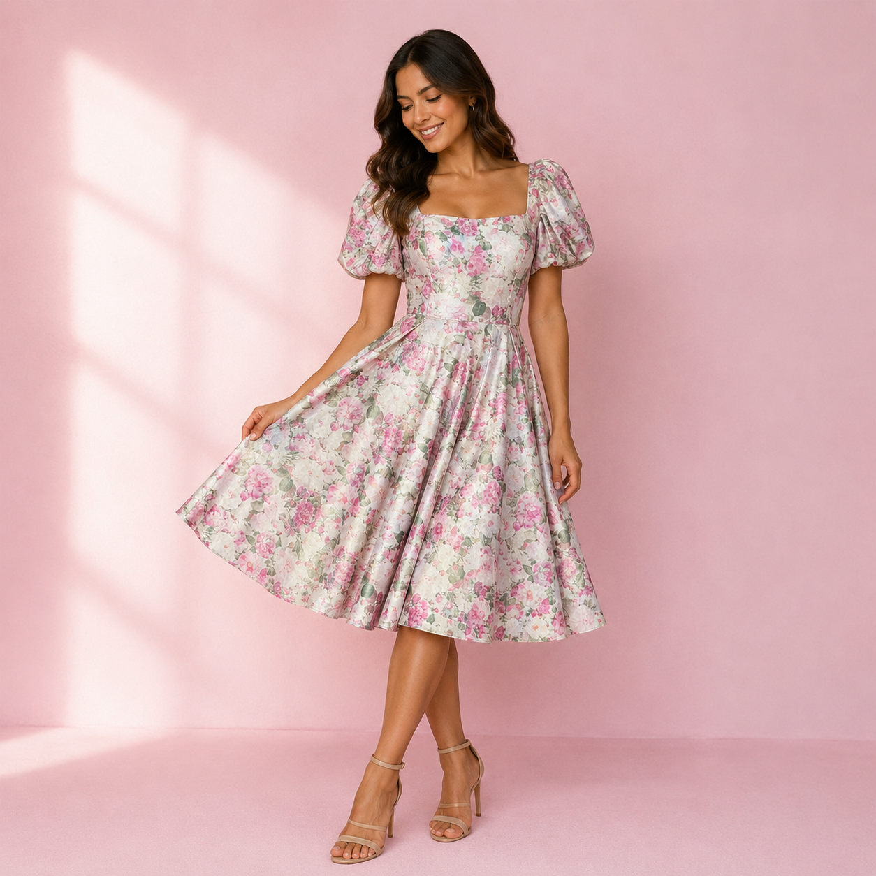 Blossom Garden Midi Dress (IMPORTED)