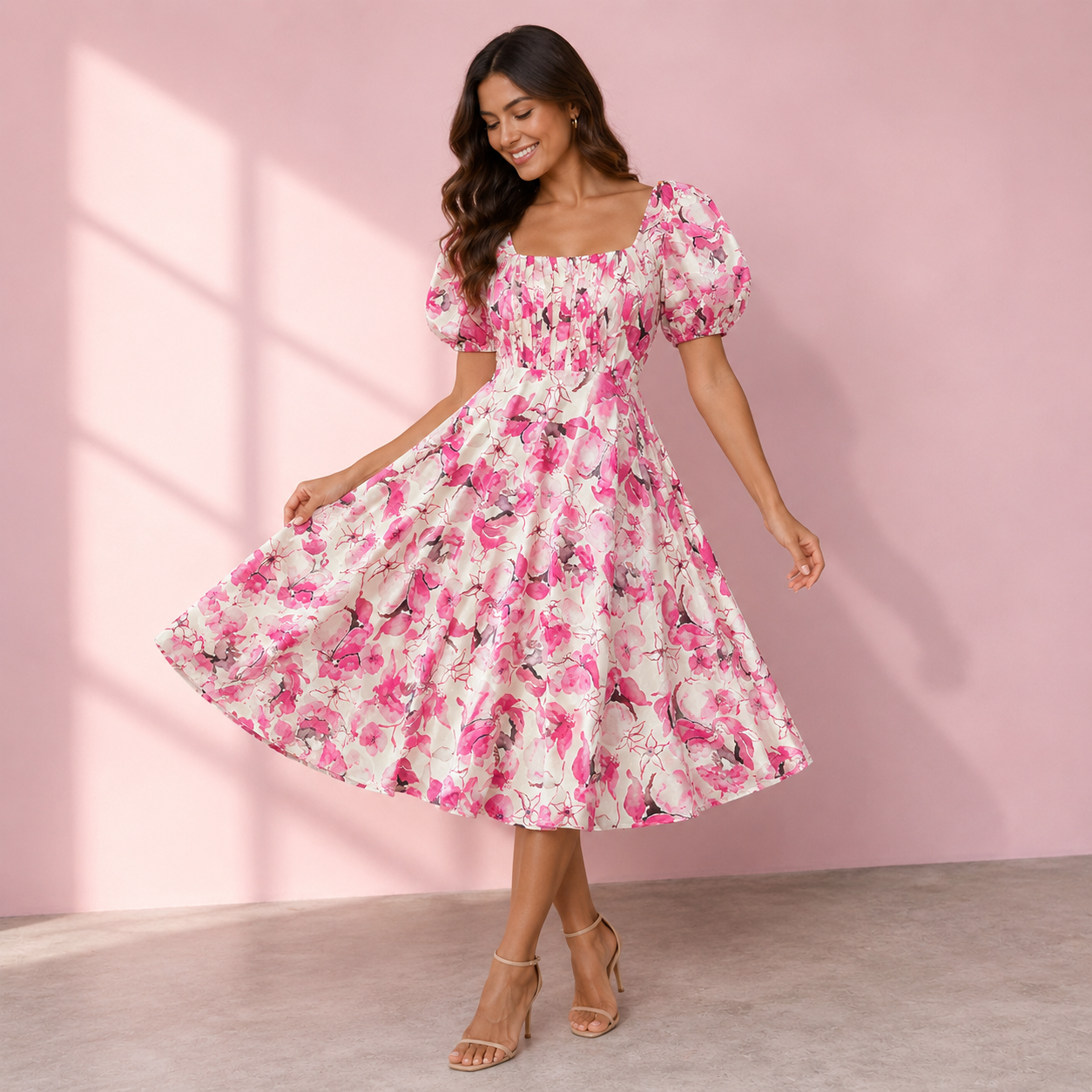 Blossom Garden Midi Dress (IMPORTED)