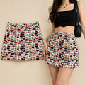 Urban Tag Print Mini DEMIN Skirt – Street Style Statement Piece