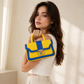 Sunburst Luxe Mini Handbag – Yellow & Blue Statement Piece