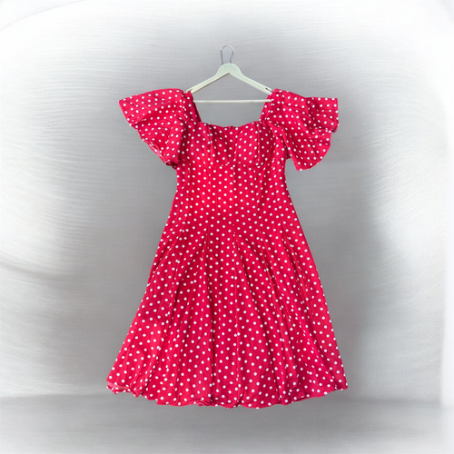Cherry Charm Polka Dot Flare Dress (IMPORTED)