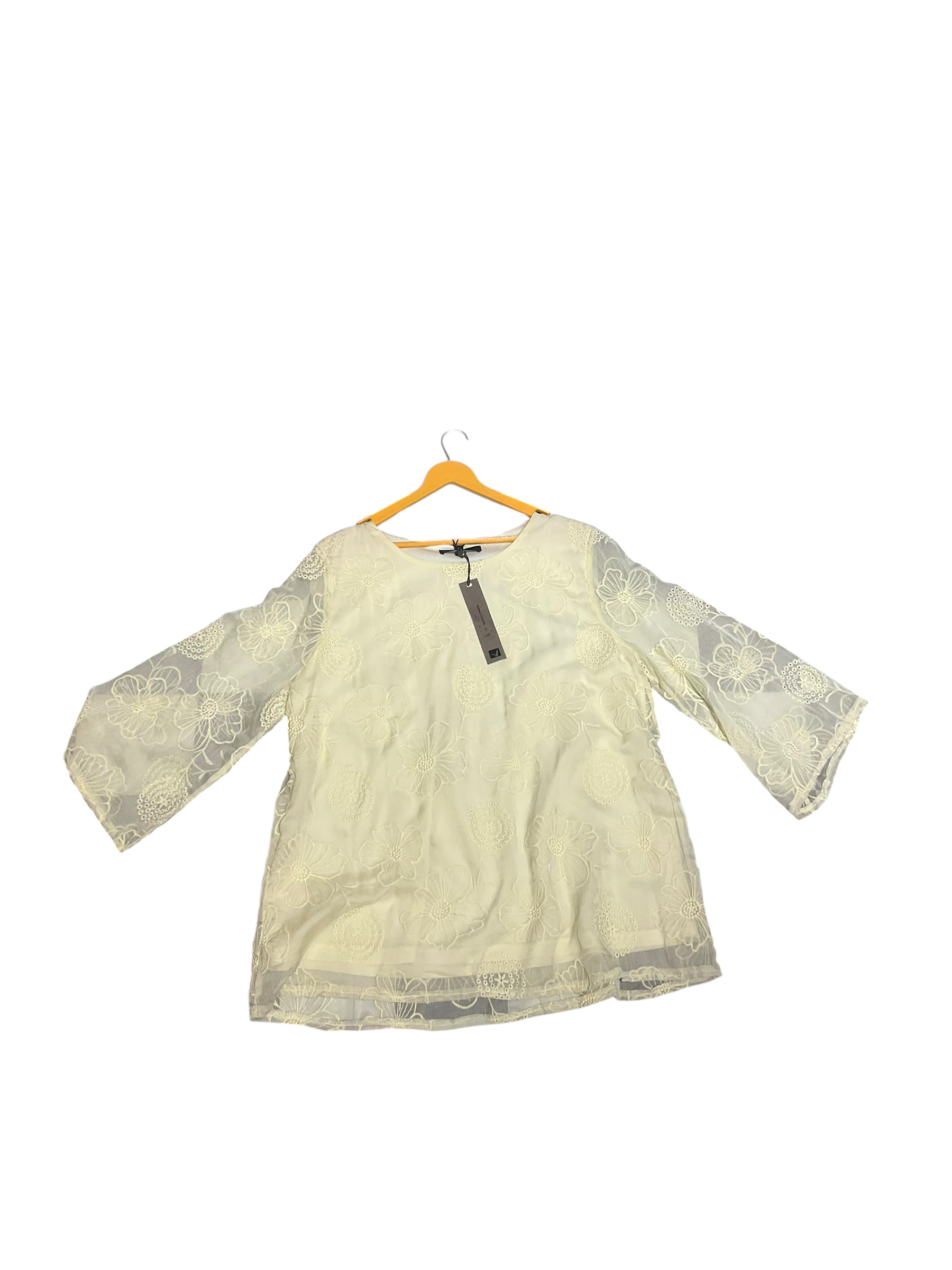 Ivory Bloom Sheer Floral Embroidered Top