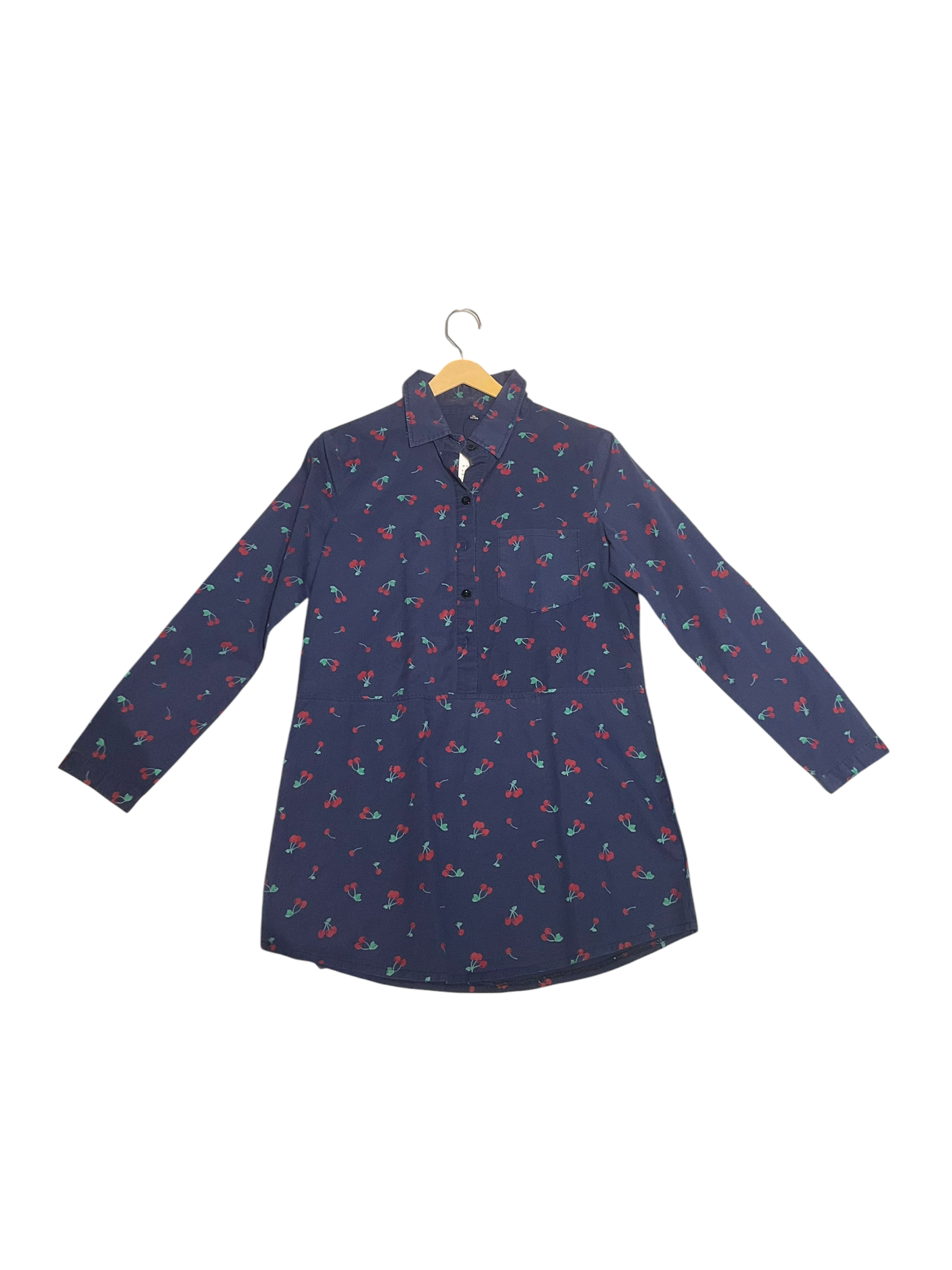 Cherry Bliss Printed Longline Shirt