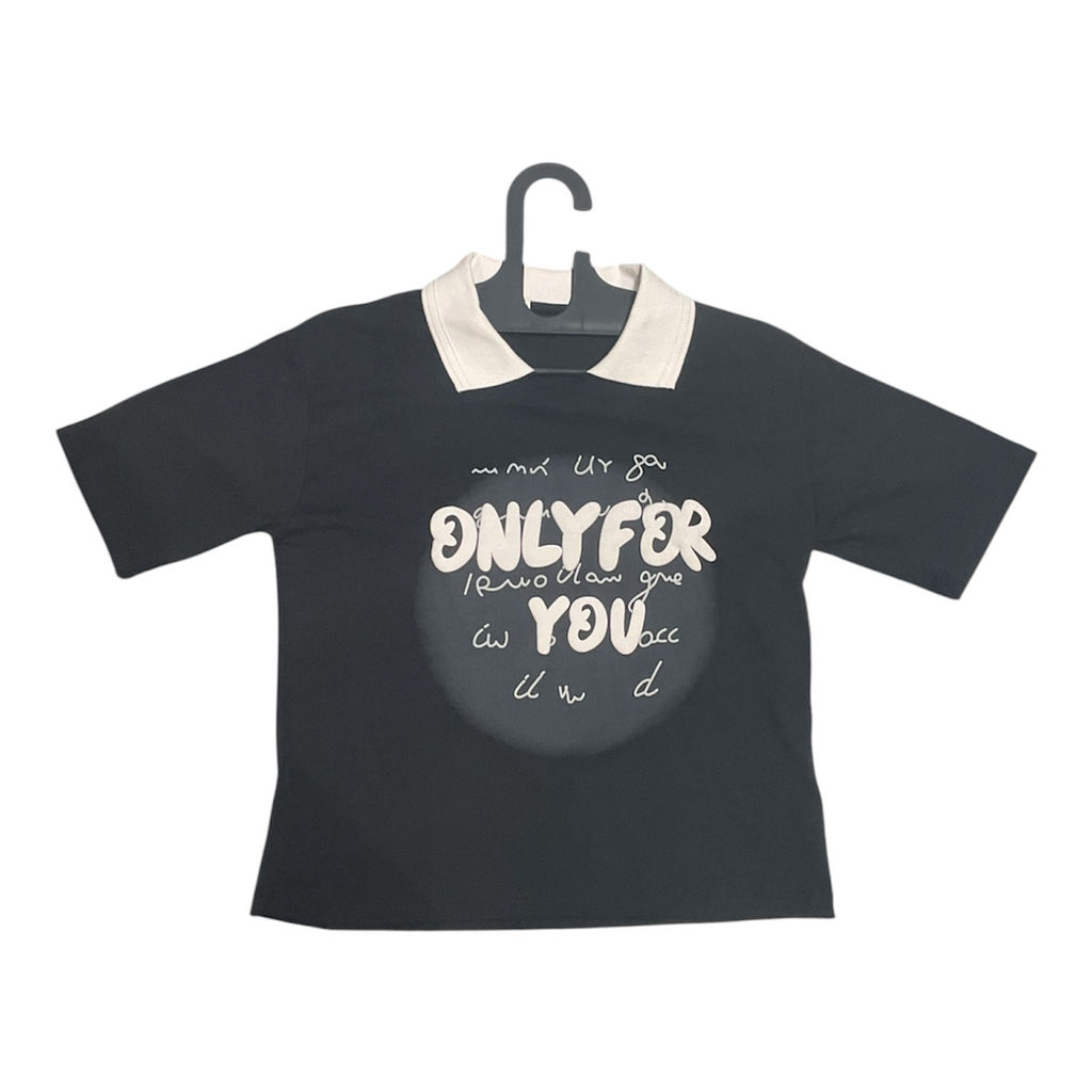 Only For You Collar Crop Tee