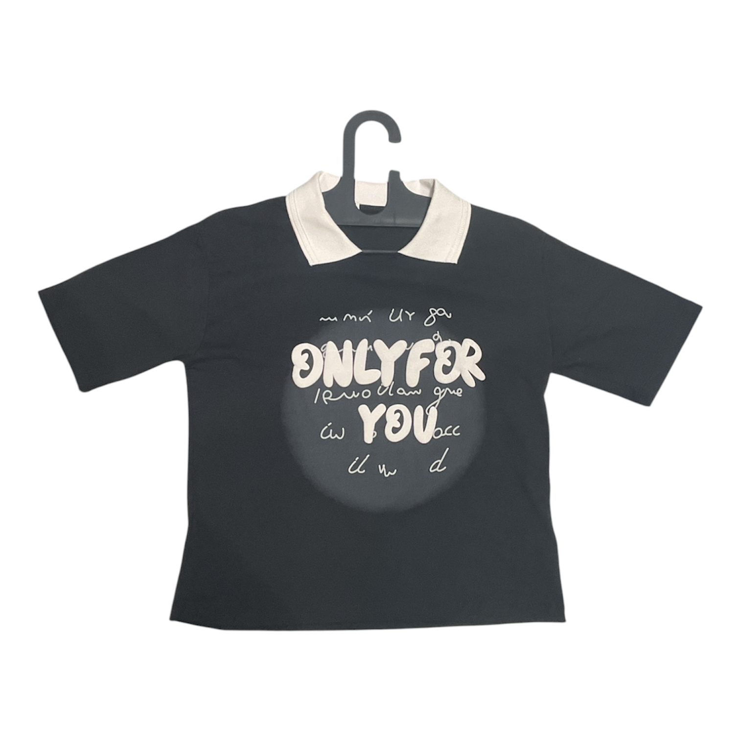 Only For You Collar Crop Tee