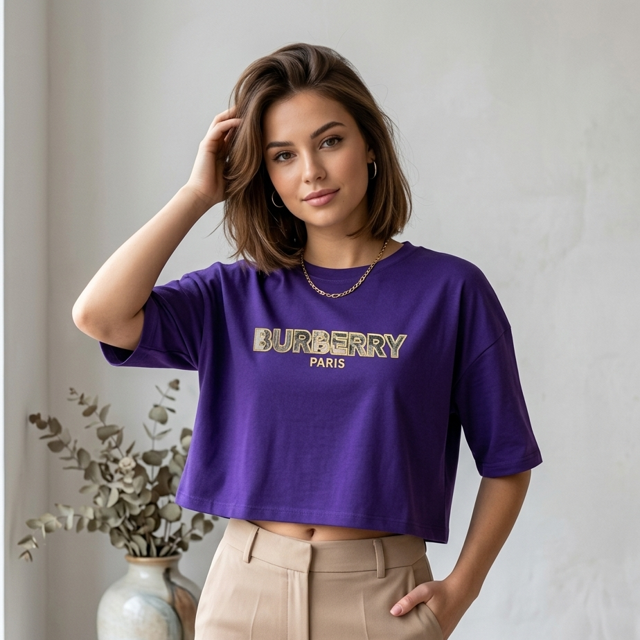 Burberry Paris Graphic Crop Tee