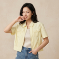 Sunny Pastel Zip-Up Utility Cropped Jacket