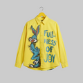 "Fullness of Joy" Glitter-Graphic Statement Shirt – Vibrant Yellow
