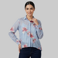 Botanical Bloom Sheer Button-Down