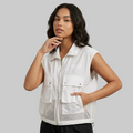 Urban Utility Mesh-Paneled Oversized Vest