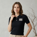 Signature Crystal-Embellished Cable-Knit Polo