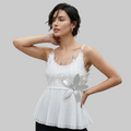 Silver Lily Pleated Peplum Cami