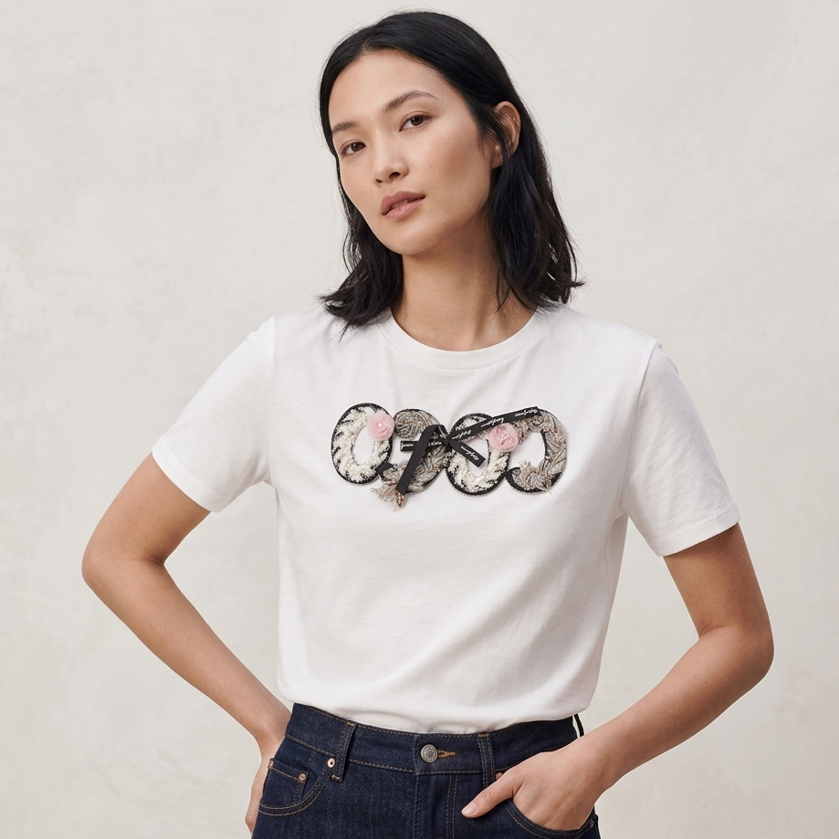 The Couture-Inspired Embellished Graphic Tee