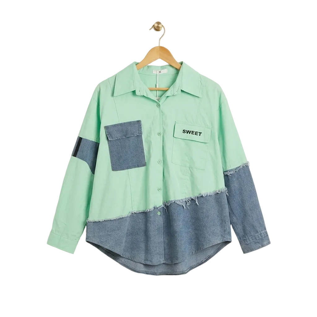 The "Sweet" Contrast Color-Block Shirt