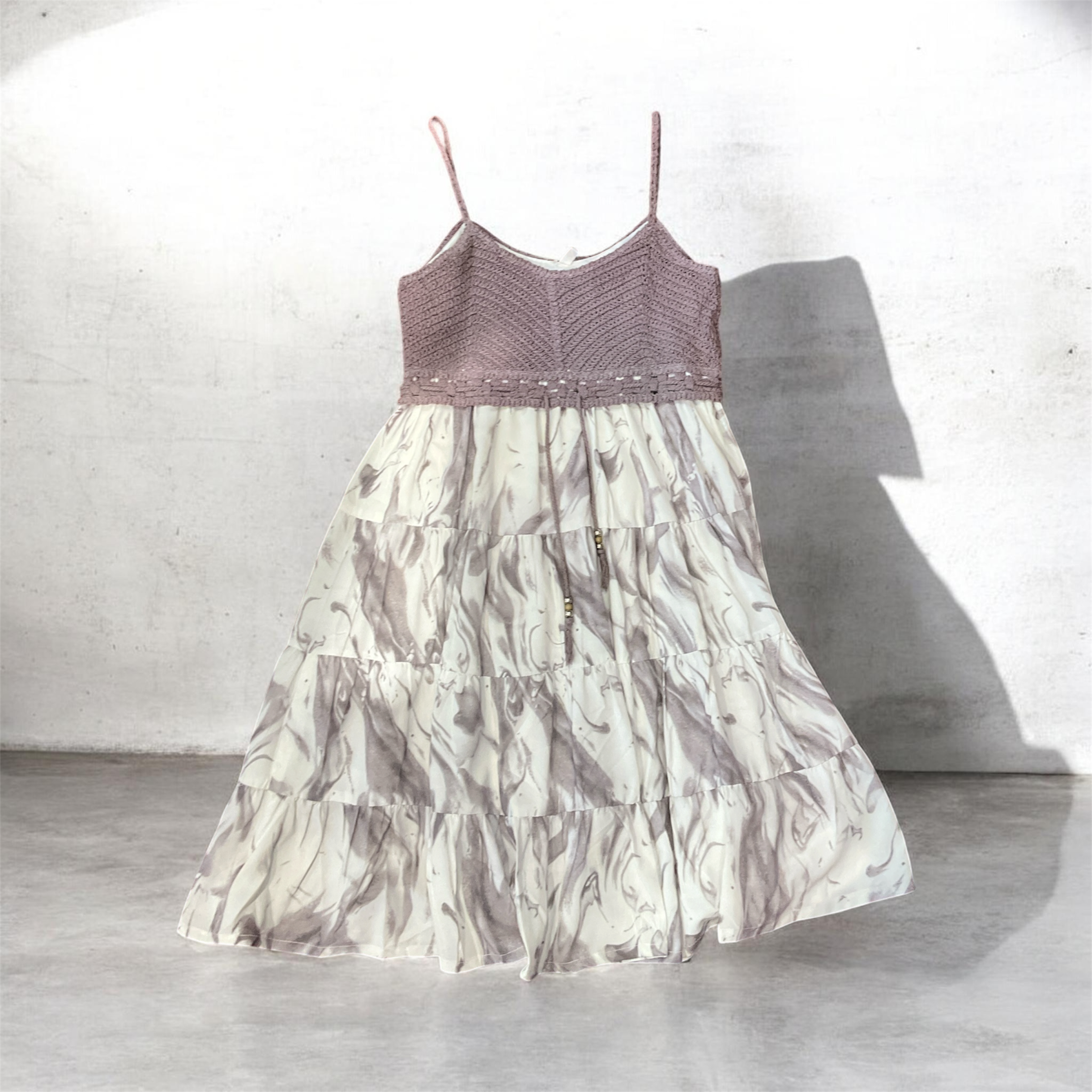 Bohemian Mixed-Media Cami Dress (IMPORTED)