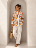 Sunset Bloom Floral Cotton Shirt