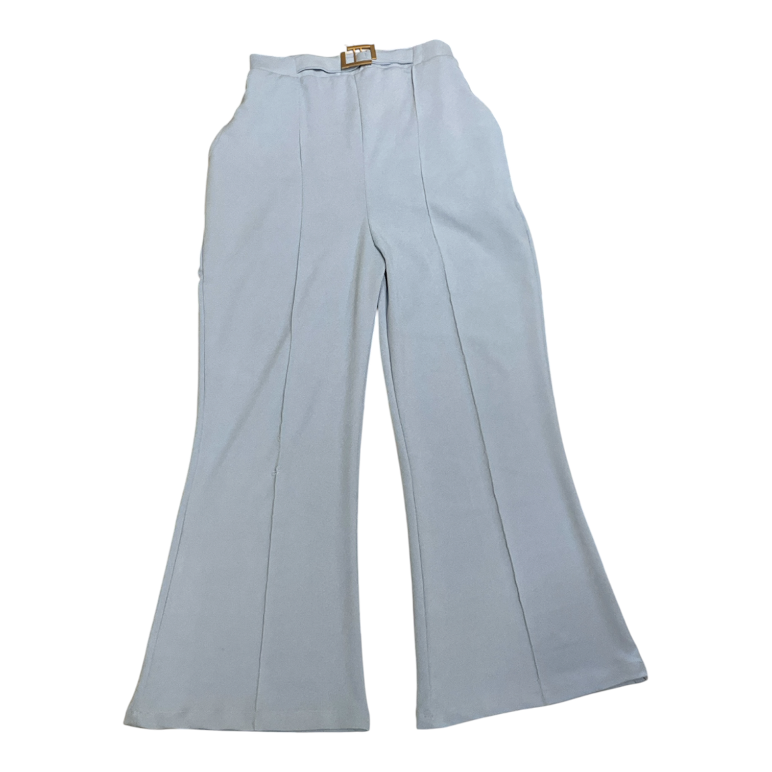 Sophisticated Powder Blue Tailored Wide-Leg Trousers