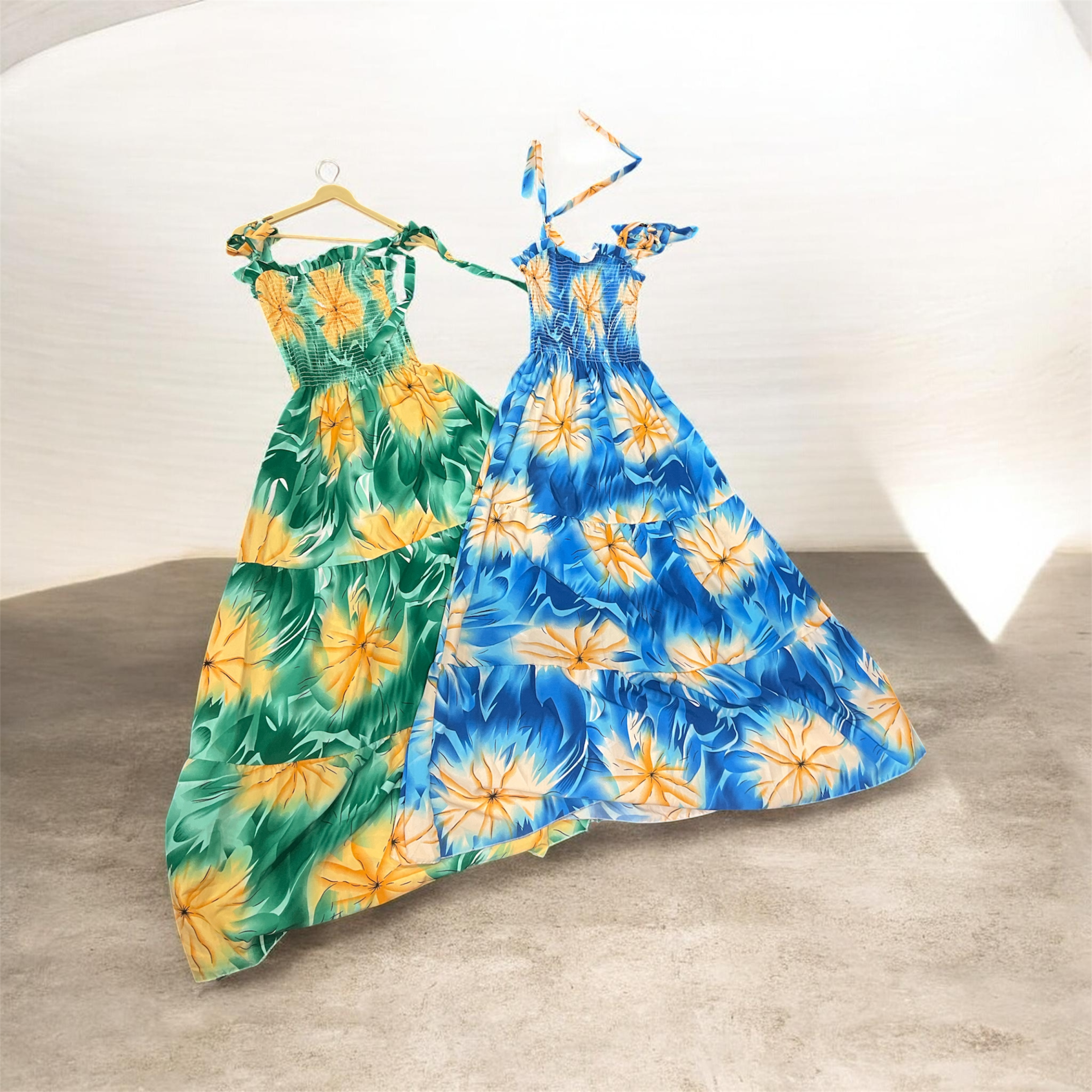 Tropical Bloom Smocked Dress (IMPORTED)