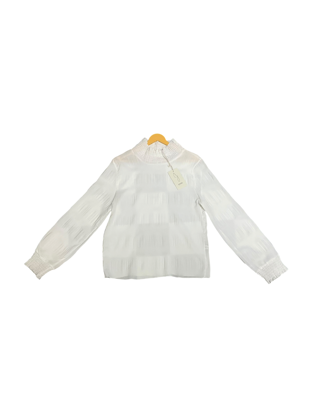 Elegant Ivory Smocked High Neck Top