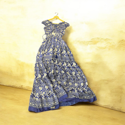 Azure Bloom Bohemian Dress