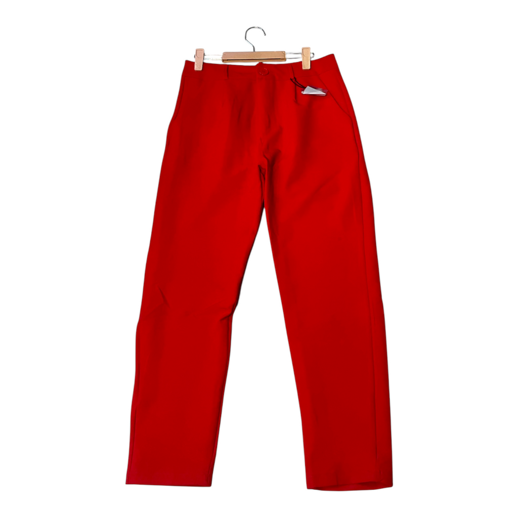 Red Formal Straight Pants