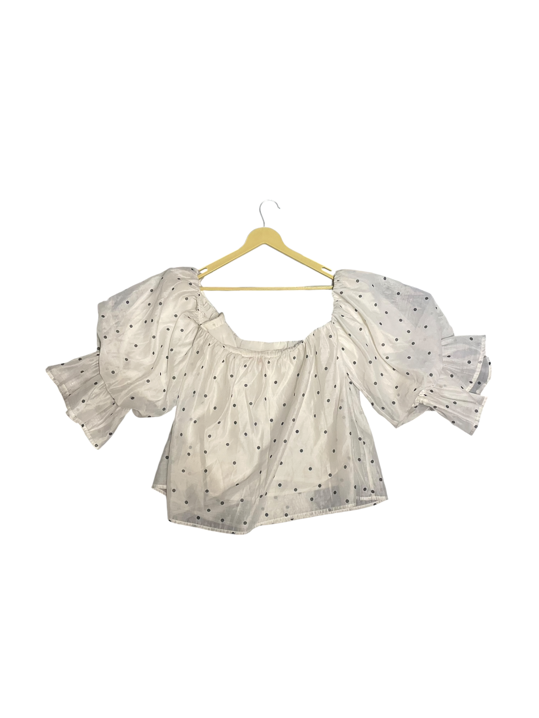 Daisy Dot Puff Sleeve Smocked Top